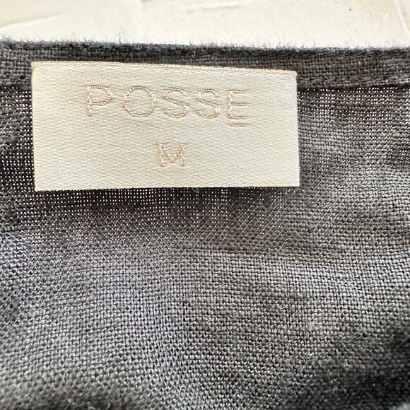 POSSE black linen wrap midi skirt size M - Picture 3 of 9